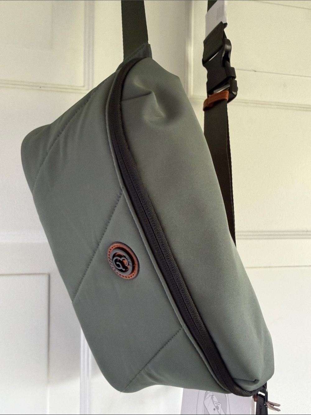 Quilted Sling Pouch - Grey Green